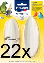 22x Vitakraft VitaFit Sepia - Inclusief Houder - 2 Stuks per Verpakking - 10cm