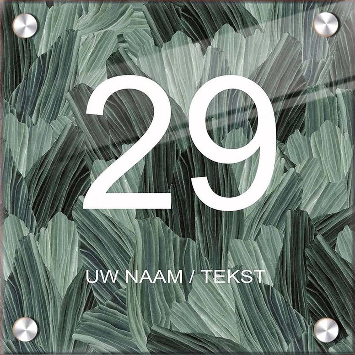 Naambordje voordeur plexiglas 20x20x0,5 cm model 1138 - Huisnummerbordje, naambordjes, naambordje huis, naamplaatjes, huisnummer bord, huisnummer bordje, originele naambordjes voordeur, huisnummerbord met naam, originele huisnummer bord