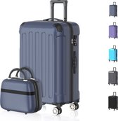 Voyagoux® Kofferset 2 delig - ABS kofferset - XS / M - Koffer - Donkerblauw