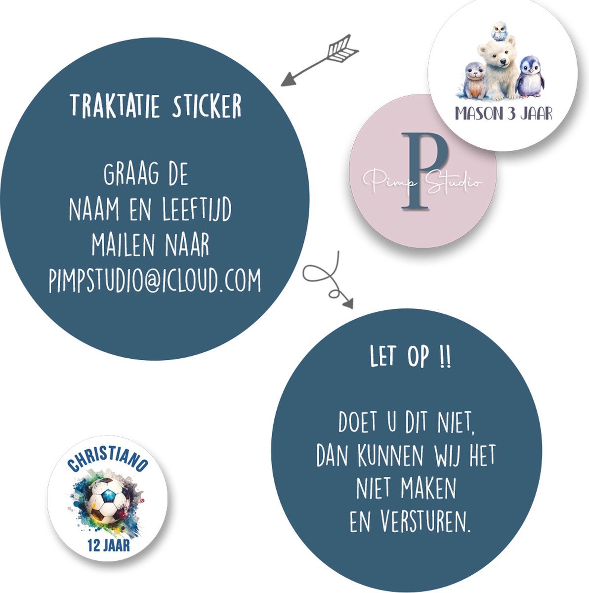 25x Traktatie Stickers Met Naam en Leeftijd - Wild - Gepersonaliseerd - Sluitstickers - Kinderfeest Traktatie - Uitdelen - Uitdeeltraktatie - Traktatiestickers Pimp Studio — afbeelding 2