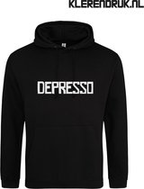 Depresso | Hoodie | Sweater | Capuchon | Trui | Hooded | Print | Depresso | Feest | Carnaval | Party | Zwart | Maat XL
