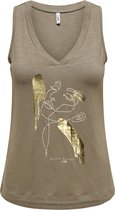 ONLY ONLLINNEA S/L ART TOP BOX JRS Dames T-shirt - Maat XS