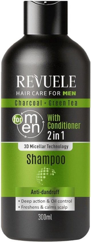 Revuele Men Charcoal + Green tea Shampoo 2in1