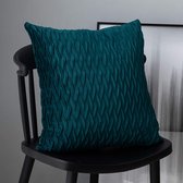 Kussenhoezen, set van 2 fluwelen zachte solide decoratieve kussens voor sofa slaapkamer 40 cm x 40 cm set van 2 voor bank, bed, bank, stoel, slaapkamer en woonkamer, blauw-groen