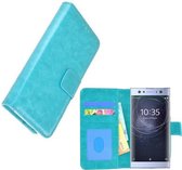 Pealycase Turquoise Fashion Wallet Bookcase voor Sony Xperia XA2 Ultra Hoesje
