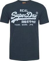 Superdry O-hals shirt vintage vl big logo blauw - M