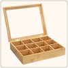 foto van OTIX Theedoos - Theekist - 12 Vaks - Aanpasbaar tot 6 Vaks - Hout - 23x28x7cm - Bamboe