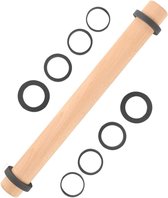 Beukenhout deegroller verstelbare deegroller deegroller met dikke ringen in 5 maten, perfect bakaccessoire rolling pin voor fondant, pizza, cookie, pastadeeg, morsendeeg, 40 cm