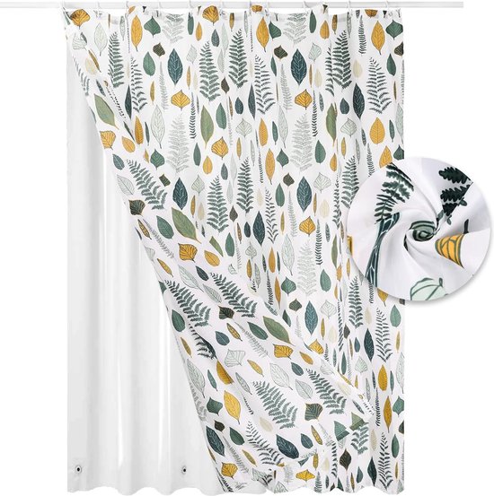 Douchegordijn, 2in1 set, basic liner van PEVA met magneet en digitale