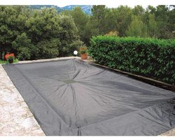 afdekzeil, 6 x 12 m, voor rechthoekig zwembad, 140 g/m2, marineblauw