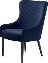 Fauteuil Velvet Blauw - Zithoogte 45cm - Zitdiepte 46cm - Stoel Ottowa - Giga Living