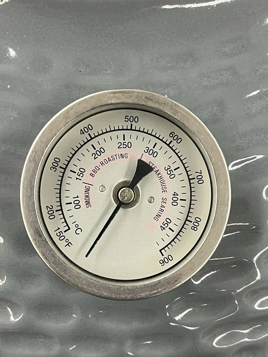 Temperatuur meter Ø 5mm RVS - analoog 0 °C - 450 °C met grill zone indicaties - 