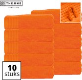 The One Towelling Classic Handdoeken - 50 x 100 cm - 10 Stuks - Voordeelverpakking - Hoge vochtopname - 100% Gekamd katoen - Oranje