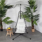 Hangstoel Met Standaard - 120x104x210cm - Wit & Zwart - Stoel Nico