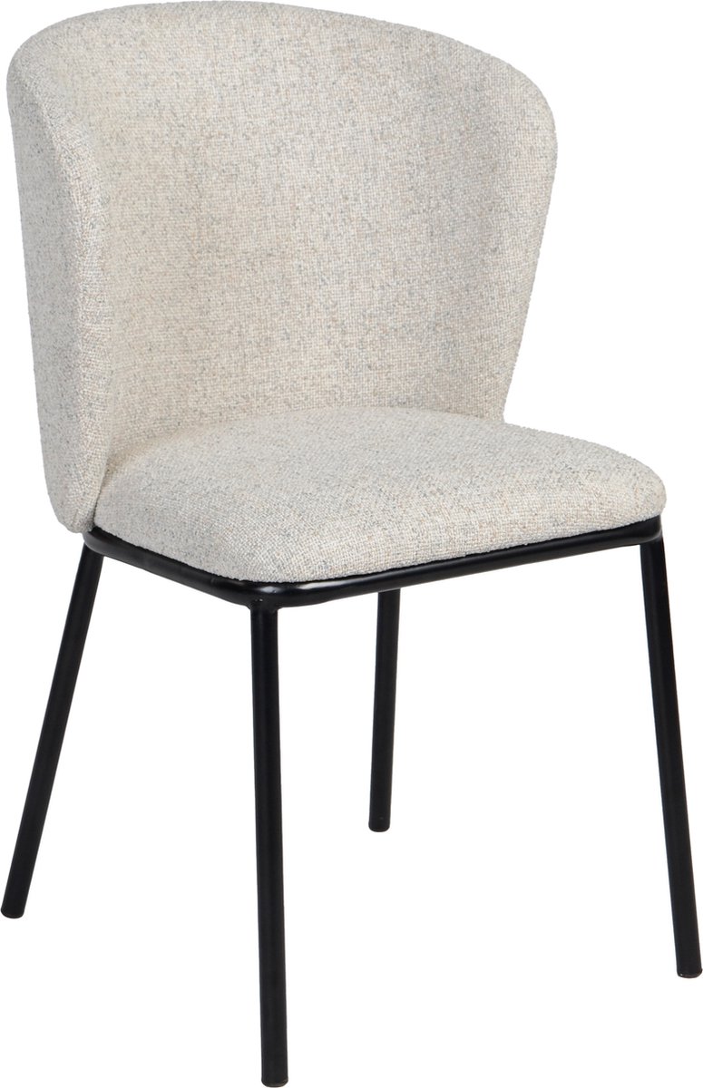 Giga Meubel Eetkamerstoel Frits - Stof - Beige - Set van 2