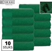 The One Towelling Classic Handdoeken - Voordeelverpakking - Hoge vochtopname - 100% Gekamd katoen - 50 x 100 cm - Groen - 10 Stuks