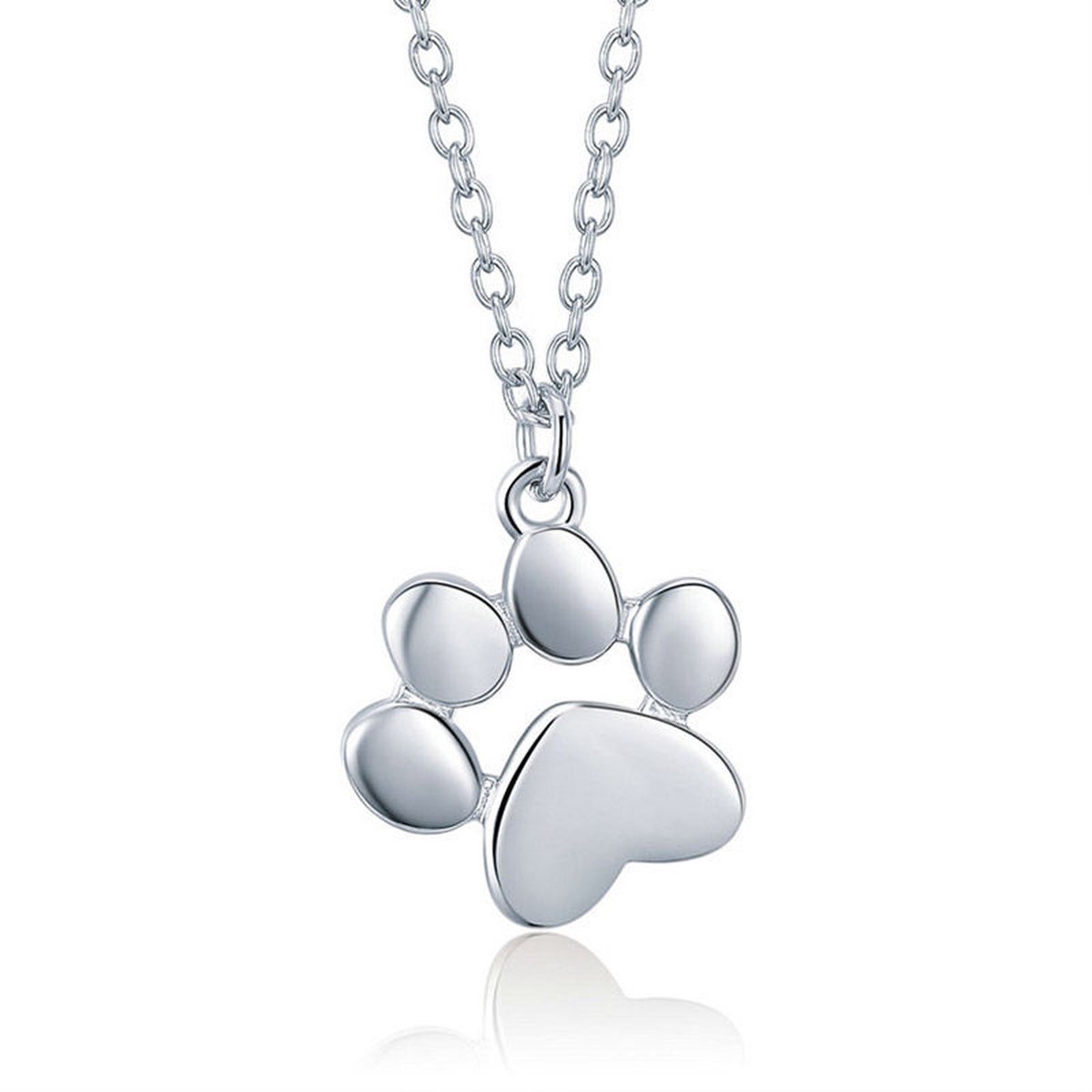 Lumici® | Dog Paw Necklace - Hondenpootje Ketting - Honden - Dieren - Buiten - Dog - Animal - Viervoeter - Beste Vriend - Lente - Zomer - Cadeau Voor Vrouwen - Moederdag Cadeau - Valentijn - Liefde - Verrassing - Zilver