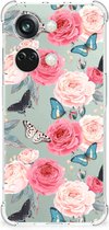 Telefoonhoesje OnePlus Nord 3 Silicone Case met transparante rand Butterfly Roses