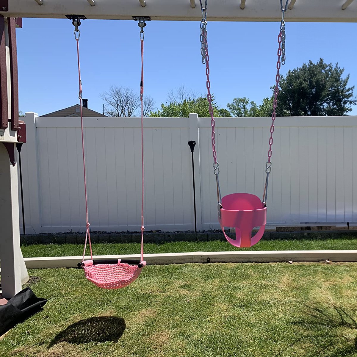 JAXY Babyschommel - Kinderschommel - Babyswing - Babyschommel Buiten - Peuter Schommel - Schommel Baby Buiten - Schommelzitje - Baby Schommel - Roze — afbeelding 3