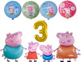 Set de ballons familiaux Peppa Pig - 70x45cm - Ballon aluminium - Peppa pig - George Pig - Papa Pig - Mam Pig - Fête à thème - 3 ans - Anniversaire - Ballons - Décoration - Ballon à hélium