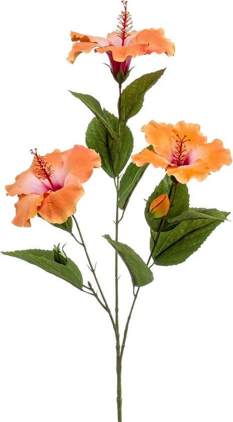 Kunstbloemen - Zijde Bloemen - Nep bloemen Luxe Bloemen - Hibiscus 80 cm - Natuurlijk Bloemen