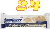 Sportness eiwitreep 50%, Knapperige Witte Chocolade smaak, 45 g,Proteine repen,proteine repen witte chocolade, 24 Stuks