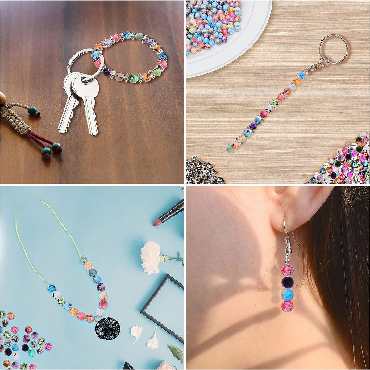 500 stuks armband spacer kralen, zilveren bulk willekeurige stijlen losse spacer metalen charme voor ketting, oorbel maken doe-het-zelf sieraden accessoires
