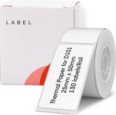 Niimbot - Labels/Etiketten D101 - Wit - 25*50mm - 130 vellen - 1 Rol