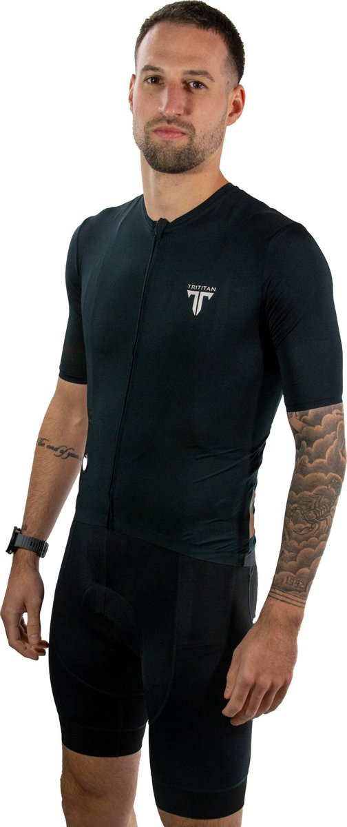 TriTiTan Pro Cycling Jersey Black - Fietsshirt - Fietstrui - L