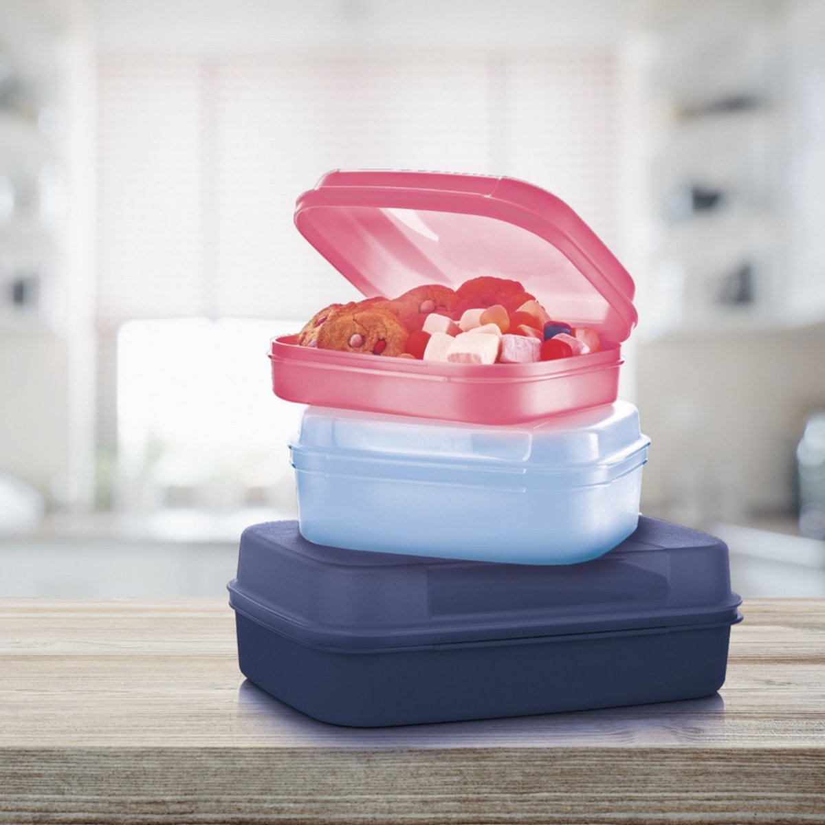 Boîte de rangement Tupperware clickplus - set 3 boîtes