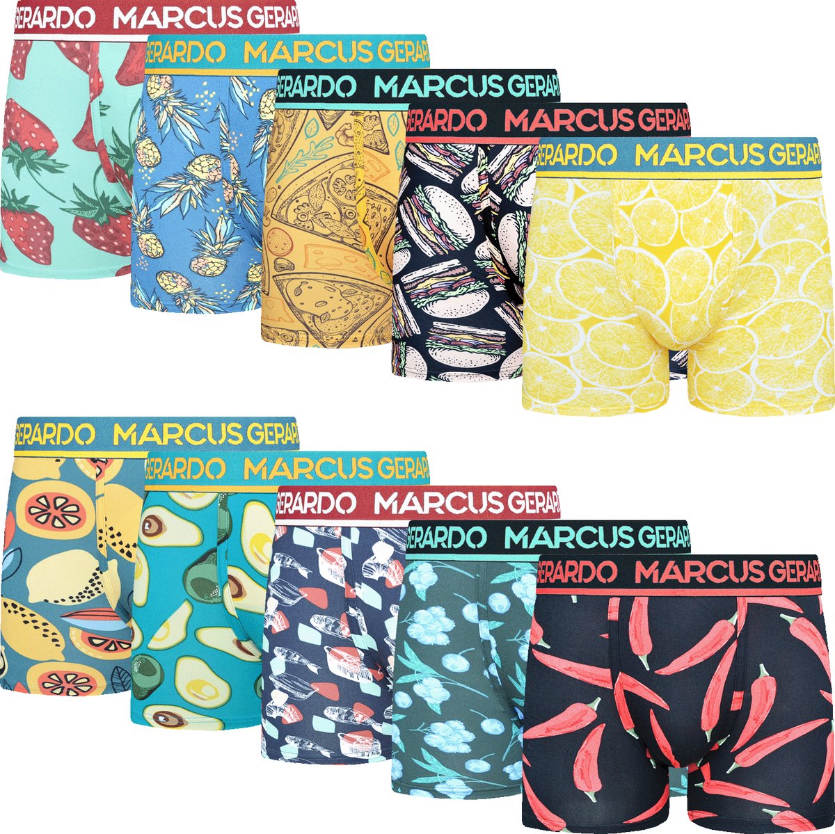 Marcus Gerardo - 10-pack - boxershorts heren - katoen onderbroek heren - maat XL