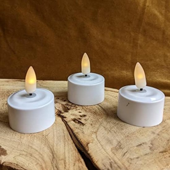 Lot De 4 Bougies LED Cristal Avec Flamme Vacillante | Bougies Chauffe-plat Sans Flamme | Pour Décorations Noël, Mariages, Halloween