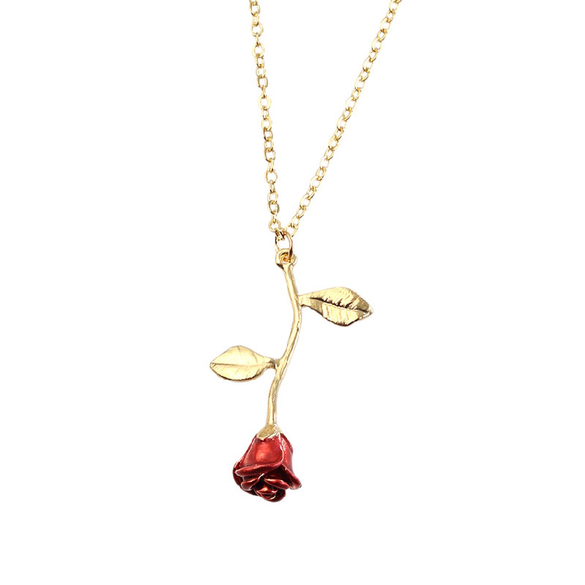 Lumici® | Roos Ketting - Rose Necklace - Cadeau Voor Vrouwen / Vriendin - Natuur - Flower - Bloem - Boom - Vriendschap Cadeau - Moeder - Moederdag Cadeau - Cadeau voor Vrouwen - Verrassing - Goud & Zilve