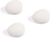 Budget Rubber Nest-eieren - 3 stuks - wit - 56mm - nest aanduiding en je kippen zijn sneller broeds - Stevig - Niet breekbaar - Lange levensduur