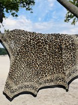 XL strandlaken - Panter - Dun katoen - 2 persoons strandkleed - leopard/panter - grand foulard