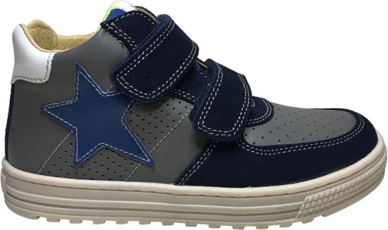 Naturino - Hess High - mt 32 - velcro's blauwe ster lederen hoge sneakers - Grijs navy