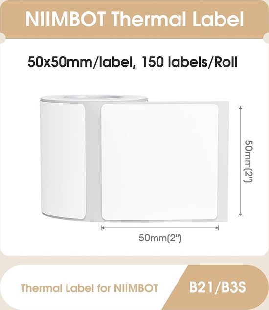 NIIMBOT Ronde etiketten voor B21/B1/B3S labelprinters, thermische stickers 31 x 31 mm, 1 rol met 210 etiketten NIIMBOT Ronde etiketten voor B21/B1/B3S labelprinters, thermische stickers 31 x 31 mm, 1 rol met 210 etiketten