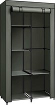 Kledingkast - Garderobekast - Garderobe - 6 planken - Metalen Frame - Moderne Kledingkast - Kast - Voor Slaapkamer - Handige Garderobe