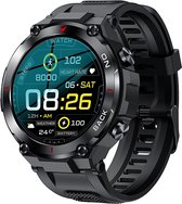 Pro-Care Excellent Quality™ Heavy Outdoor GPS Smart Watch 1.32 Inch IPS Fitness Tracker - 40 Days Super Long Standby - 480mAh - IP68 - Bluetooth - Berichten - O2 Zuurstofmeter - Magnetic Laden - TPU Zwart Alu Zwarte Case