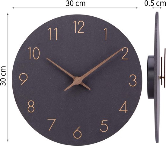 ALEENFOON 8,6 inch houten kwarts wandklok 22 cm moderne stille niet-tikkende houten wandklokken tafelklok voor woonkamer slaapkamers kantoor keuken binnen kinderen (wit