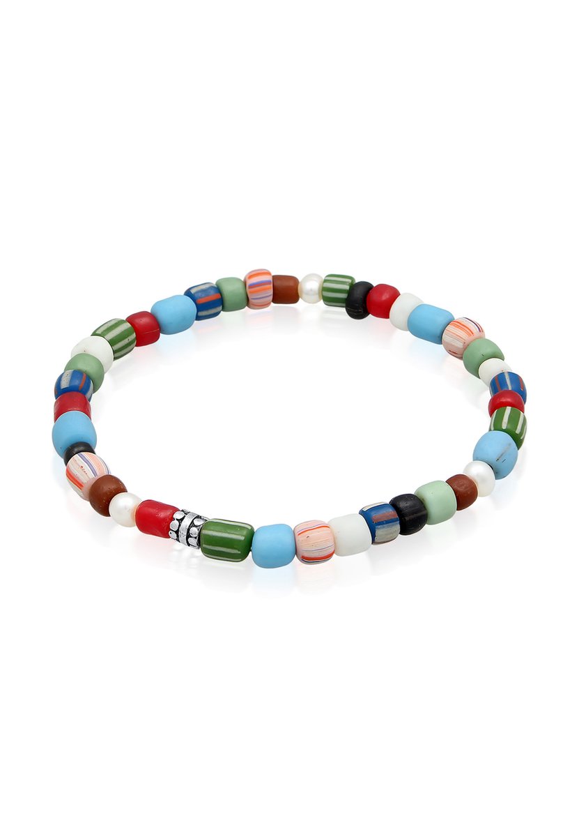 KUZZOI - Armband - Heren kralen bont met zoetwater gekweekte parels in 925 sterling zilver - Heren