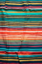 Viscose met kleurrijke strepen oranje rood geel groen 1 meter - modestoffen voor naaien - stoffen
