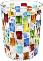 handbeschilderd stijlvol cocktailglas kleurrijk gestreept kristalwijnglas voor Scotch, Bourbon, likeur voor Scotch-liefhebbers (vintage glas in lood met verweven vormen)