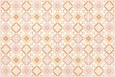 OZAIA Tapijt van vinyl met cementtegeleffect - 120 x 180 cm - Oranje en roze - ELOZA L 180 cm x H 1.5 cm x D 120 cm