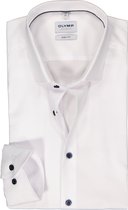 OLYMP Level 5 body fit overhemd - twill - wit - Strijkvriendelijk - Boordmaat: 38