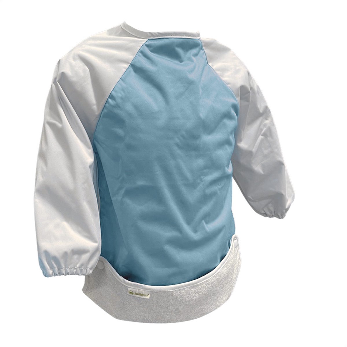 Goedkoopste Smikkels slabbetje met mouw (L) rPet Collectie - Mouwslab - Kliederschort - Blauw - Drukknoopsluiting - Dubbellaags