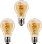 Voordeelset van 3 Zigbee E27 Spiraal Filament A60 Lampen - Dual White - Amberkleurig - Slimme Bediening met Smart Life App - Smart lamp