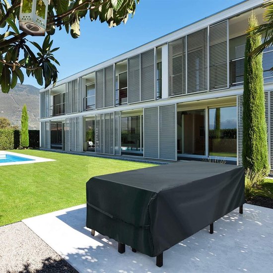 Waterdichte tuinmeubelhoezen van 180 x 110 x 55 cm terrasmeubelhoezen outdoor tafelhoezen waterdichte grote tuinmeubelhoes anti-uv 600d Oxford polyester hoes voor buitentafels en stoelen