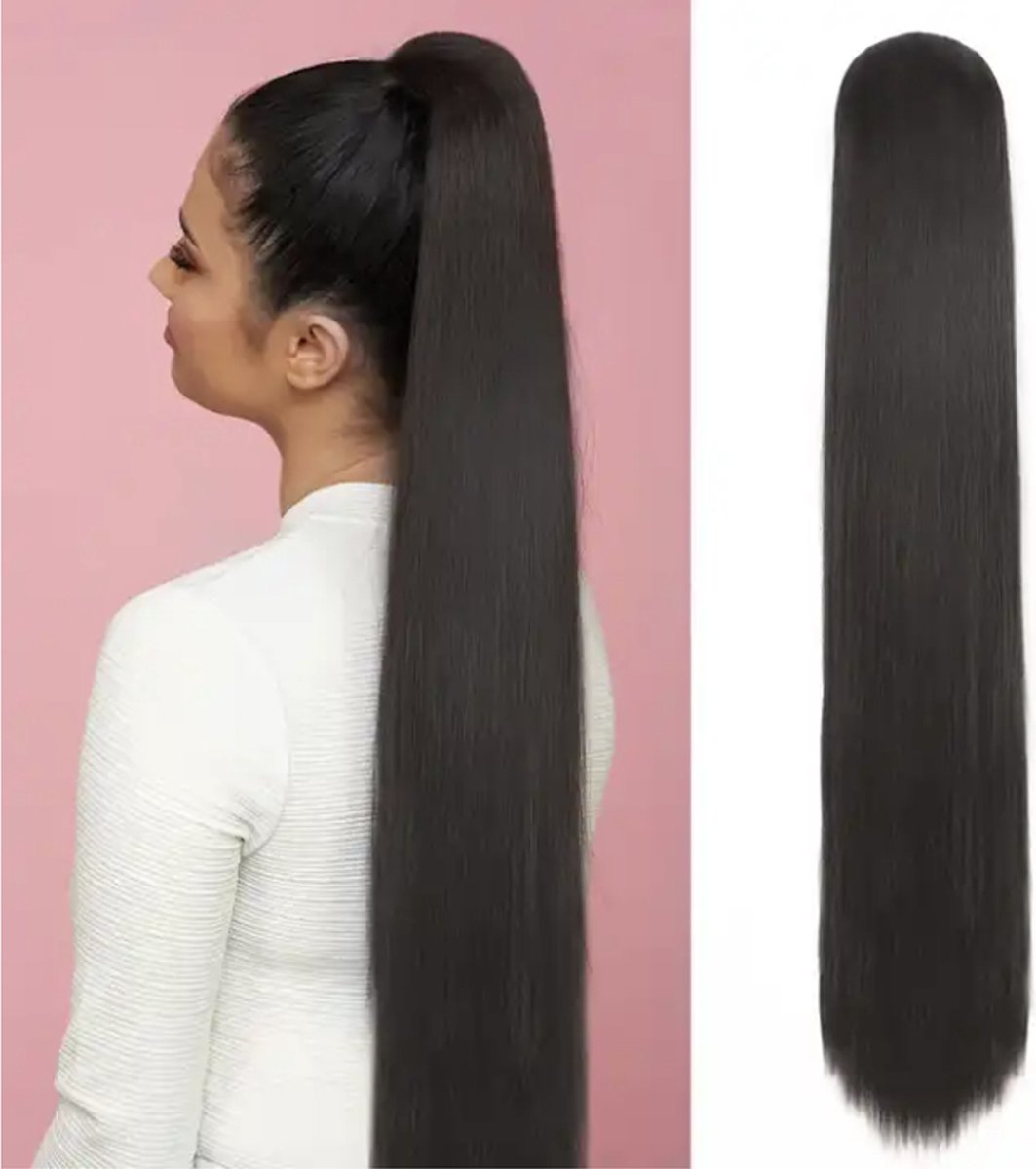 Miss Ponytails - Straight ponytail extentions - 26 inch - Bruin 4 - Hair extentions - Haarverlenging