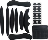 RAMBUX® - Foam Pads Setje - Zwart - Fietshelm Inleg Bescherming - Klittenband & Lijm - Inner Padding Voering voor Helm - 27-delige Set